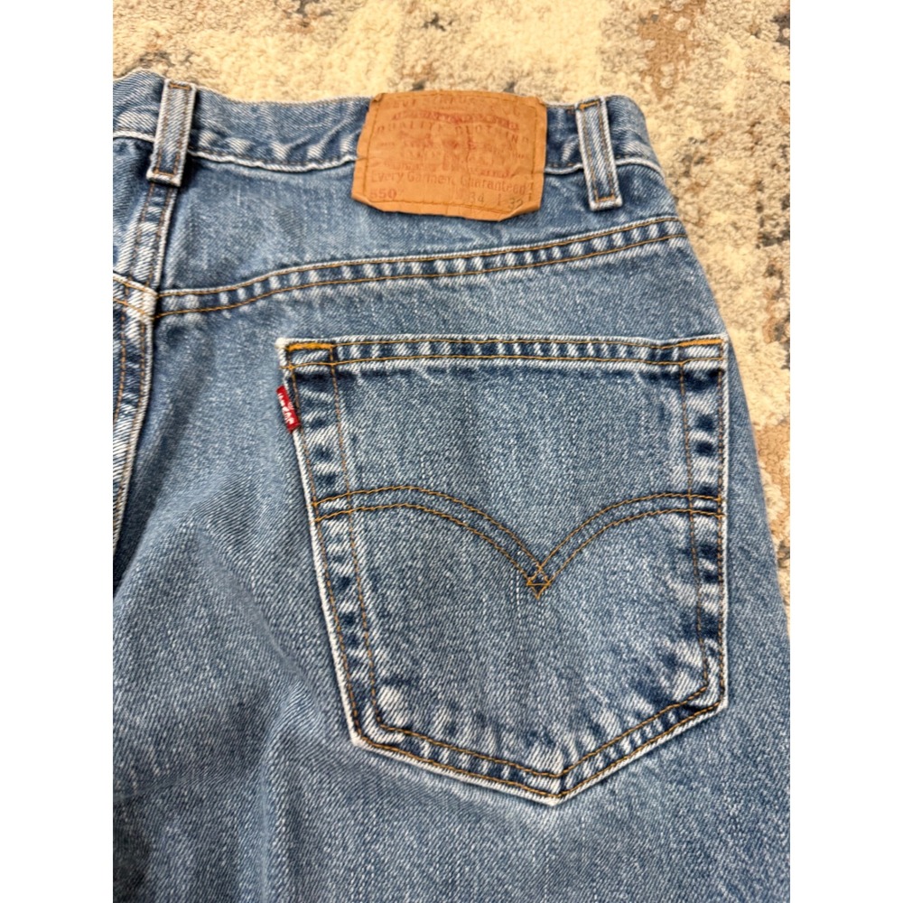 Levis 550 Relaxed Fit Mens Jeans 34x32 Medium Wash Blue Denim 00550-4891 Vintage - Picture 14 of 16